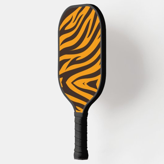 Tiger Stripe schwarz Orange Wildtier Hautmuster Pickleball Schläger (Links)