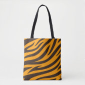 Tiger Stripe schwarz Orange Wildtier Hautmuster Tasche (Vorderseite)