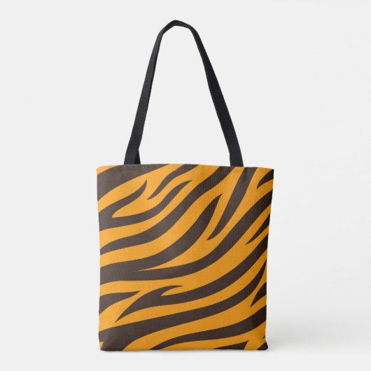 Tiger Stripe schwarz Orange Wildtier Hautmuster Tasche (Rückseite)