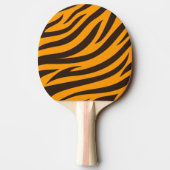 Tiger Stripe schwarz Orange Wildtier Hautmuster Tischtennis Schläger (Rückseite)