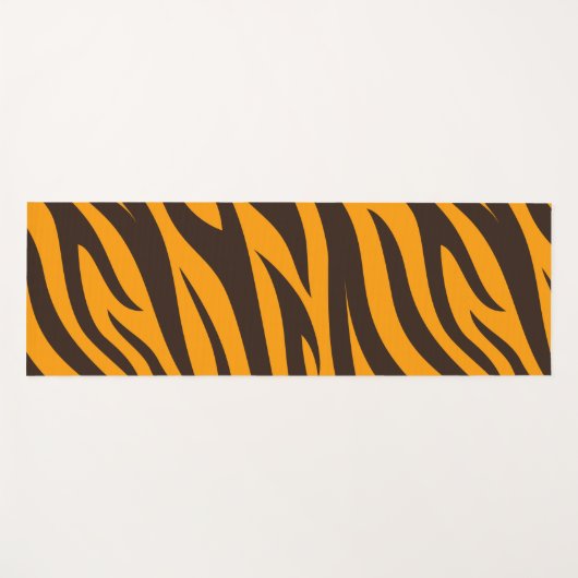 Tiger Stripe schwarz Orange Wildtier Hautmuster Yogamatte (Vorderseite (Horizontal))