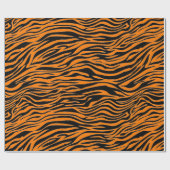 TIGER STRIPE, SCHWARZ UND ORANGE Wrapping Paper Geschenkpapier (Flach)
