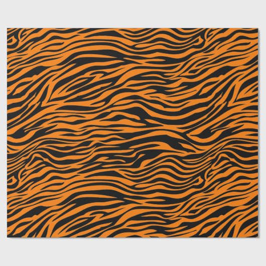 TIGER STRIPE, SCHWARZ UND ORANGE Wrapping Paper Geschenkpapier (Flach)