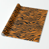 TIGER STRIPE, SCHWARZ UND ORANGE Wrapping Paper Geschenkpapier (Ungerollt)