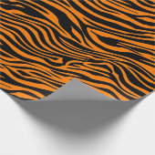 TIGER STRIPE, SCHWARZ UND ORANGE Wrapping Paper Geschenkpapier (Ecke)