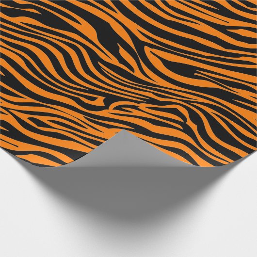 TIGER STRIPE, SCHWARZ UND ORANGE Wrapping Paper Geschenkpapier (Ecke)