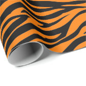 TIGER STRIPE, SCHWARZ UND ORANGE Wrapping Paper Geschenkpapier (Rolleneckpunkt)