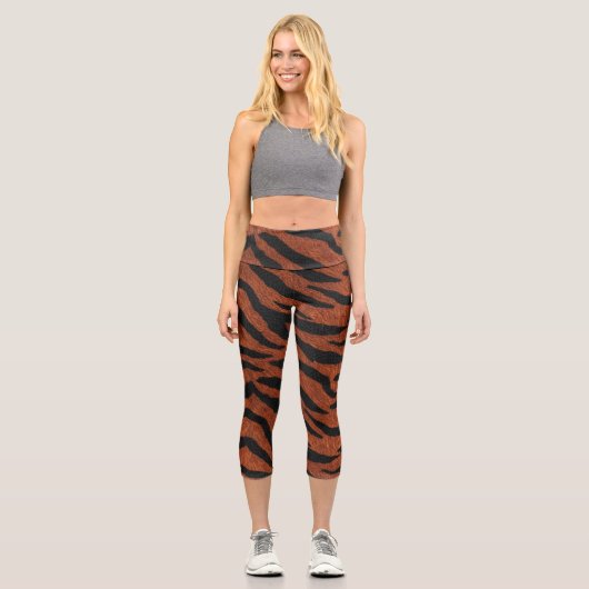 Tiger Stripe Wild Pattern Capri Leggings (Vorderseite)
