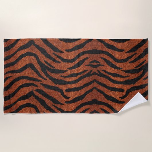 Tiger Stripe Wild Pattern Strandtuch (Vorderseite)