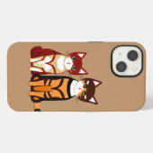 Tiger Striped Cat und Ginger Kitten iPhone Hülle (Rückseite (Horizontal))