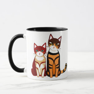 Tiger Striped Cat und Ginger Kitten Tasse