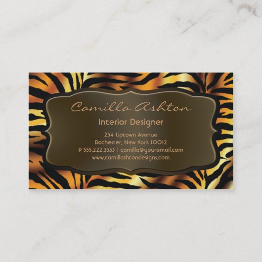 Tiger Stripes African Zebra Business Cards Visitenkarte (Vorderseite)