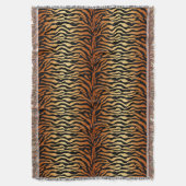 Tiger Stripes Animal Print, Amber, Schwarz und Tan Decke (Vorderseite Vertikal)