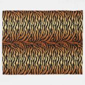 Tiger Stripes Animal Print, Amber, Schwarz und Tan Fleecedecke (Vorderseite (Horizontal))