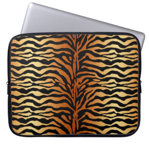 Tiger Stripes Animal Print, Amber, Schwarz und Tan Laptopschutzhülle