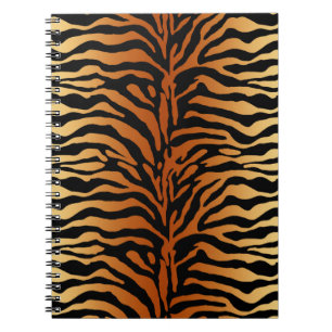 Tiger Stripes Animal Print, Amber, Schwarz und Tan Notizblock