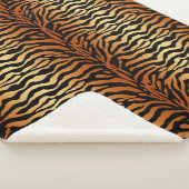 Tiger Stripes Animal Print, Amber, Schwarz und Tan Sherpadecke (3/4)