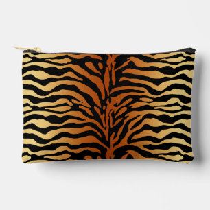 Tiger Stripes Animal Print, Amber, Schwarz und Tan Zubehörtasche