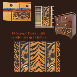Tiger Stripes Animal Print Decoupage Seidenpapier