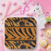 Tiger Stripes Animal Print Pappteller (Party)
