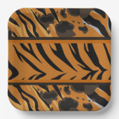 Tiger Stripes Animal Print Pappteller (Vorderseite)