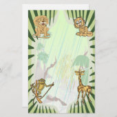 Tiger Stripes Dschungel-Baby-Duschen-Set Briefpapier (Vorne/Hinten)