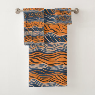 Tiger Stripes Inspiriertes Design Badhandtuch Set