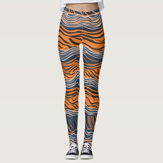 Tiger Stripes Inspiriertes Design Leggings (Vorderseite)