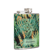 Tiger Stripes Jungle Camouflage Personalised Flachmann (Rechts)