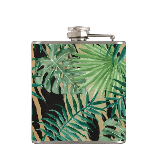 Tiger Stripes Jungle Camouflage Personalised Flachmann (Rückseite)