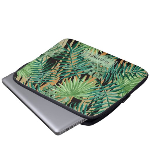 Tiger Stripes Jungle Camouflage Personalised Laptopschutzhülle (Vorne Knopf)
