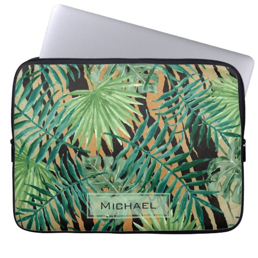 Tiger Stripes Jungle Camouflage Personalised Laptopschutzhülle (Vorderseite)