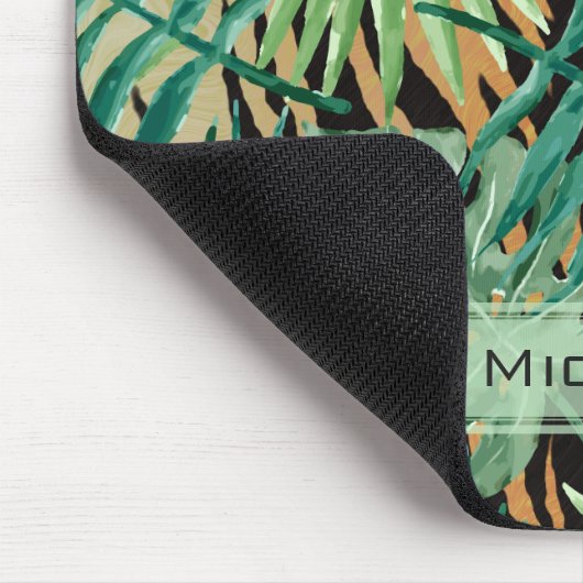 Tiger Stripes Jungle Camouflage Personalised Mousepad (Ecke)