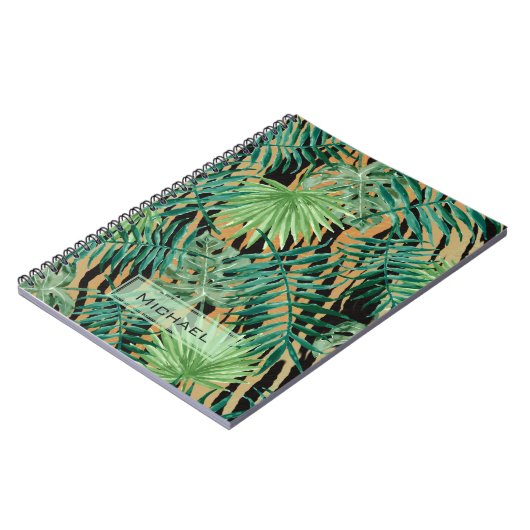 Tiger Stripes Jungle Camouflage Personalised Notizblock (Linke Seite)