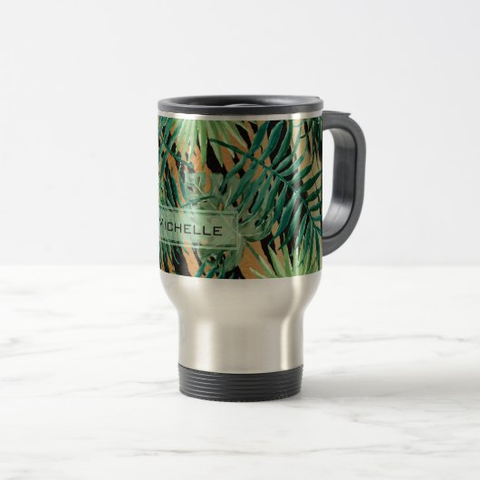 Tiger Stripes Jungle Camouflage Personalised Reisebecher (VorderseiteRechts)
