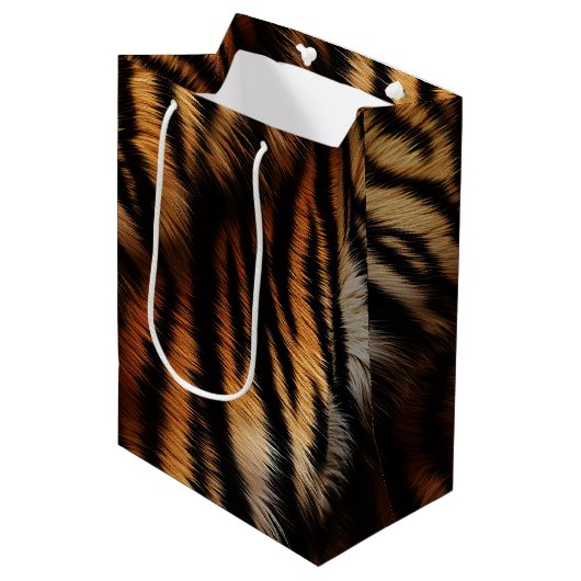 Tiger Stripes Mittlere Geschenktüte (Vorderseite Schrägansicht)