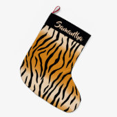 Tiger Stripes Muster Grosser Weihnachtsmann Strump Großer Weihnachtsstrumpf (Vorderansicht (hängend))