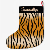 Tiger Stripes Muster Grosser Weihnachtsmann Strump Großer Weihnachtsstrumpf (Rückseite)