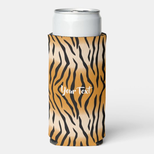Tiger Stripes Muster Seltzer Can Cooler Selters Dosenkühler (Seltzer Vorderseite)