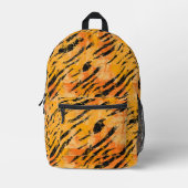 Tiger Stripes Orange Muster Bedruckter Rucksack (Vorderseite)