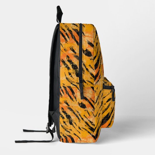 Tiger Stripes Orange Muster Bedruckter Rucksack (Links)