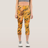 Tiger Stripes Orange Muster Capri Leggings (Vorderseite)