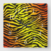 Tiger Stripes Quadratische Wanduhr (Vorderseite)