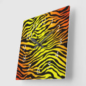 Tiger Stripes Quadratische Wanduhr (Winkel)