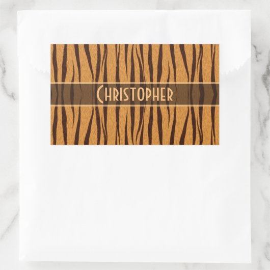 Tiger Stripes Skin-Muster personalisieren Rechteckiger Aufkleber (Tasche)