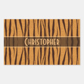 Tiger Stripes Skin-Muster personalisieren Rechteckiger Aufkleber (Vorderseite)