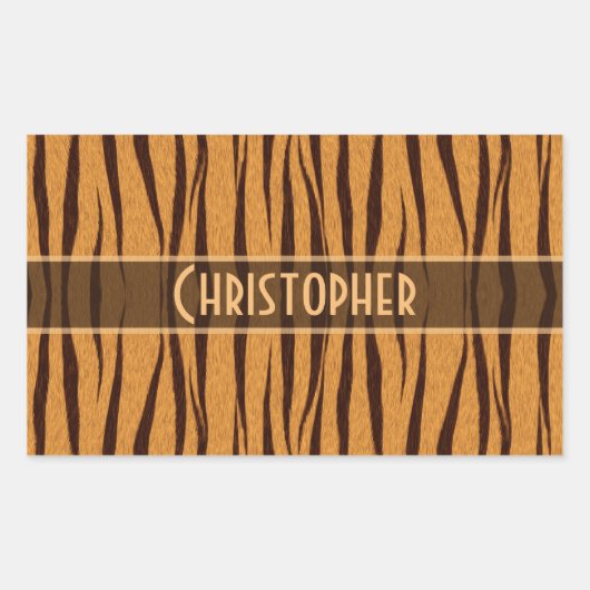 Tiger Stripes Skin-Muster personalisieren Rechteckiger Aufkleber (Vorderseite)