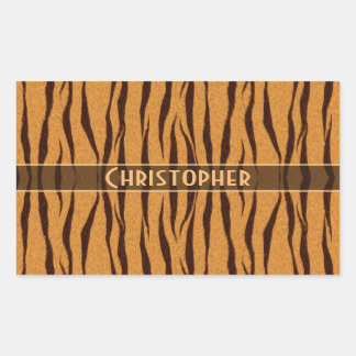 Tiger Stripes Skin-Muster personalisieren Rechteckiger Aufkleber