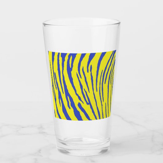 Tiger Stripes Yellow Blue Glas (Vorderseite)