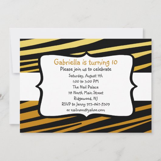 Tiger Striping Geburtstag Einladung (Vorderseite)